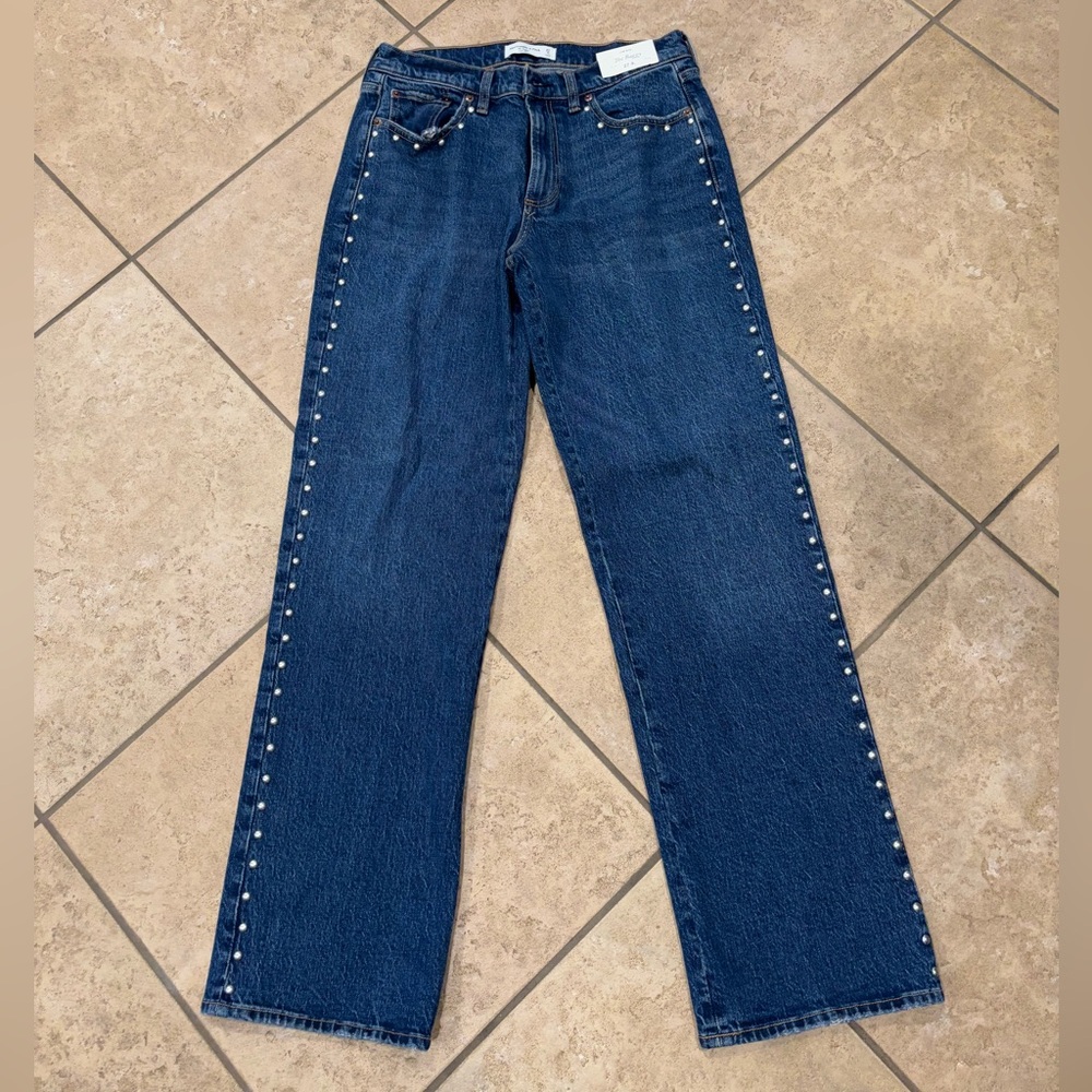 Abercrombie & Fitch Blue Studded Women Jeans